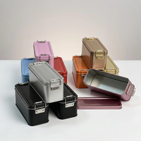 Boîte en métal personnalisée 150*60*65mm avec logo, fermeture à charnière, multicolore, rectangulaire, pour le stockage et l'emballage de thé, gâteaux, biscuits, cadeaux