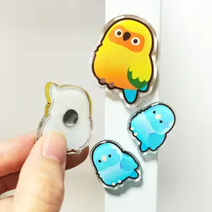 Kuien Wholesale Promotion Custom Printed Acrylic Fridge Magnetic Charms Anime Refrigerator Fridge Magnet With 8mm Magnet