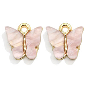 100Pcs/Lot Liontin Kupu-kupu Akrilik, Liontin Kupu-kupu dari Logam untuk Pembuatan Perhiasan Anting, Gelang, Kalung, DIY - Product Image 6