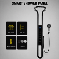 Système de douche intelligent YOUKANG avec panneau, pommeau de douche pluie Halo, commande tactile, jets latéraux, remplisseur de baignoire, finitions Or, Noir, Chrome, Vente en gros directe usine