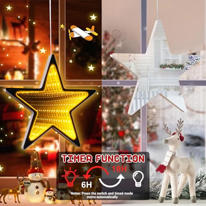 Lámpara LED de Espejo Infinito 3D con Forma de Estrella Navideña, Venta Directa de Fábrica Neonawall, OEM, para Exhibición Comercial en Tiendas Minoristas - Product Image 5