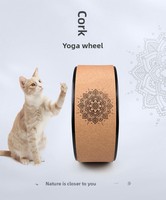 Rueda de Yoga de Corcho Natural Ecológica Premium para Aliviar el Dolor de Espalda, Rodillo de Yoga de Madera de Alta Resistencia 32.5cm 13cm Vinique Fitness
