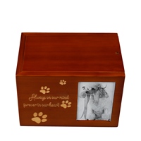 Urna Moderna Personalizada al por Mayor para Perros y Gatos de MDF, Ataúd de Cremación para Mascotas Hecho a Mano con Patrones Artesanales, Suministro Funerario Conmemorativo
