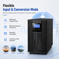 Onduleur en ligne haute fréquence 220 Vca à double conversion 6 kVA 10 kVA monophasé avec batterie sans entretien au plomb-acide et onde sinusoïdale pure