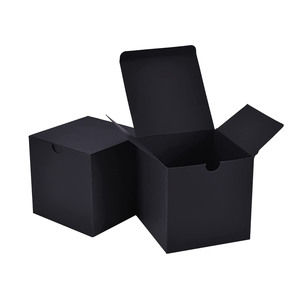 Caja de regalo con tapa para decoración de boda para hombre, embalaje negro con logotipo personalizado DIY, propuesta de fiesta Premium - Product Image 1
