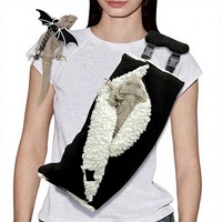 Sac de transport réglable en peluche et polaire pour reptiles, petits animaux, perroquets - Utilisation intérieure/extérieure (Noir)