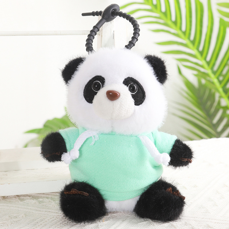 green sweatshirt-sitting panda