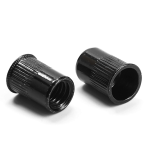 Écrou à riveter aveugle à tête plate en acier au carbone zingué noir/acier inoxydable 304, M3 M4 M5 M6, écrou à insérer fileté à corps moleté - Product Image 3