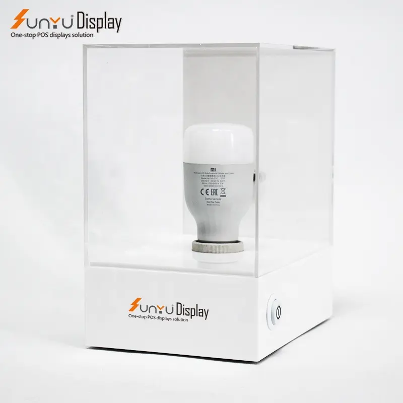 SUNYU, probador de lámpara de bombilla de alta calidad, soporte de exhibición, estante de mesa, caja de exhibición acrílica, soporte para bombilla
