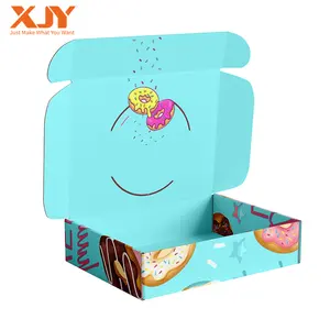 XJY cookie packaging shipping mailing box donut package box design Cardboard mailer packaging box for food with logo