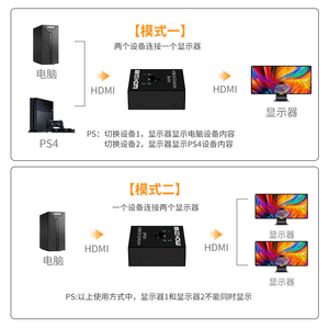 4K <strong>HDMI</strong> Bi-Direction Switch <strong>2</strong> X 1 <strong>HDMI</strong> Splitter 1 X <strong>2</strong> <strong>2</strong> Ports <strong>HDMI</strong> Switcher Supports Ultra HD 4K 3D 1080P for PS4 Xbox - Product Image 6