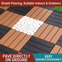 Dalles de terrasse en WPC auto-entretoisables IY, solides, co-extrudées, imperméables et antidérapantes pour l'extérieur