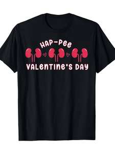 T-shirt Uomo San Valentino Manica Corta Girocollo Rosa Design Renale Vestibilità Casual 100% Cotone Jersey Stampa Frontale - Product Image 1