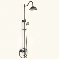 Corps en cuivre moderne très vendu ensemble de douche noir ensemble de douche multifonction à effet pluie pour salle de bains