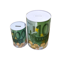 Boîte en fer blanc ronde personnalisée de bonne qualité avec deux tailles, tirelire en fer blanc pour enfants et adultes, boîte à monnaie, tirelire