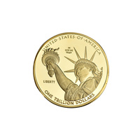 Pièce métallique de Collection des états-unis plaquée or et argent, personnalisée, 1 Trillion de Dollar