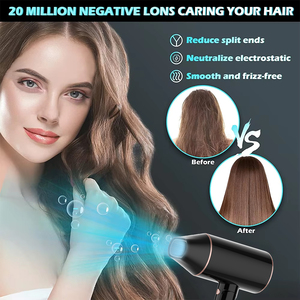 Secador de pelo iónico plegable de nuevo diseño, secador de pelo de viaje eléctrico con Motor de CC de 2100 vatios de alta potencia - Product Image 5
