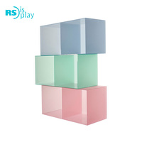 Bibliothèque en acrylique Perspex rose à 2 compartiments Ruishi SD-12 avec design coloré