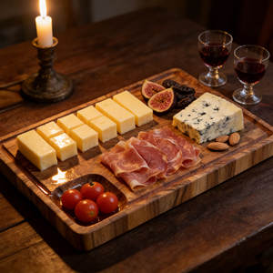 Grande planche à découper en bois de teck Planche de charcuterie pour la cuisine Bloc de boucher épais avec rainure à jus et <span class=keywords><strong>coin</strong></span> - Product Image 2