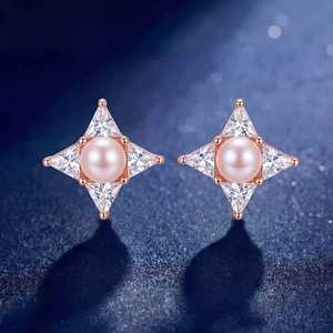 Elegantes Pendientes de Perlas de Agua Dulce con Hojas de Cobre y Circonitas, Joyería para Mujer, Regalo de Boda, Aniversario - Product Image 4