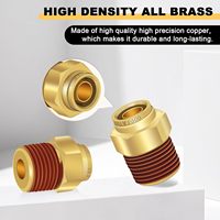 Raccords de conduite de frein à air à connexion rapide DOT Brass 1/2 \ "Tube OD à haute pression 1/2 \" X 1/2 \ "filetage NPT pour remorques de camions
