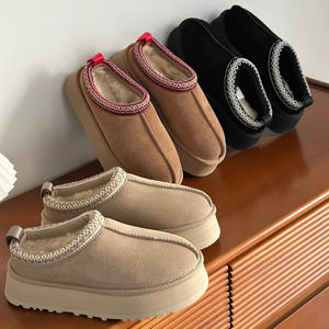 패션 디자이너 여성 퍼 슬라이드 슬리퍼 스노우 부츠 겨울 플러시 따뜻한 클래식 우그스 스웨이드 여성 슬리퍼 (오리지널 로고 포함) - Product Image 5