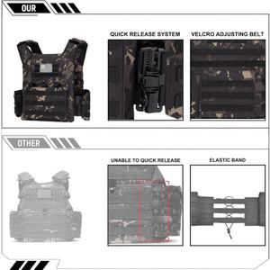 <b>Molle</b> Plate Carrier Tactical Vest Factory OEM Custom logo Quick Release Nylon Elite Training Gear Harness Mounted Tactical Vest - Product Image 4