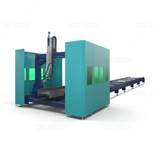 H-kiriş CNC plazma kesme makinesi: h-kiriş, c-kiriş ve dikdörtgen çelik elemanları kesebilir. Ayrıca alev kesmeyi sağlar - Product Image 1