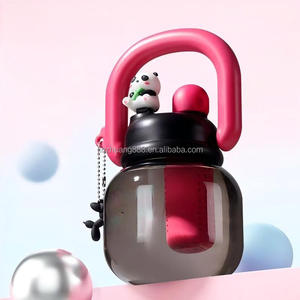 Botella <span class=keywords><strong>de</strong></span> Agua Infantil con Dibujos Animados <span class=keywords><strong>de</strong></span> Panda, Vaso con Doble Pajita y Asa, Botella <span class=keywords><strong>de</strong></span> Plástico <span class=keywords><strong>de</strong></span> Gran Capacidad Resistente a Caídas - Product Image 2