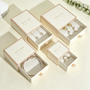 OEM Custom Logo Rigid Jewelry Drawer <b>Box</b> & Matching <b>Gift</b> Bag - Sustainable Cardboard Packaging for Jewellery <b>Gift</b> Wholesale - Product Image 2