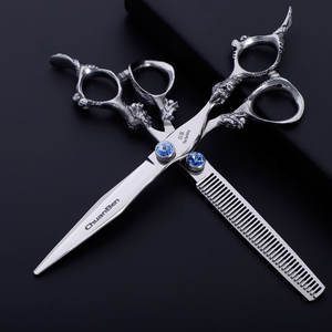 Tijeras de Peluquería Canina de 7 Pulgadas, Tijeras de Entresacar y Tijeras Planas, Color Plateado, Herramientas de Peluquería - Product Image 5