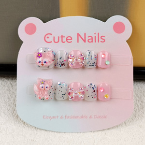 <span class=keywords><strong>Uñas</strong></span> Postizas 3D Estereoscópicas de <span class=keywords><strong>Sanrio</strong></span>, Diseño de Mariposa, Moldeadas por Inyección, Estilo Corto, Arte de <span class=keywords><strong>Uñas</strong></span> de Dibujos Animados para Niñas Pequeñas - Product Image 3