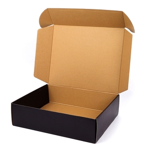 Scatola di spedizione ondulata nera opaca del pacchetto mailer dell'abbigliamento timbrato stagnola della scatola postale incisa logo su ordinazione - Product Image 5