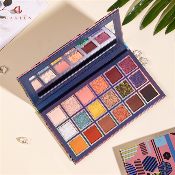 Color Makeup 18 Color Eye Shadow Plate Fine Shimmery Matte Light Easy Color Small Plate Can Customize Private Label