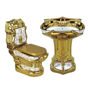 Royal estilo personalizado decorativo banheiro banheiros de luxo ouro