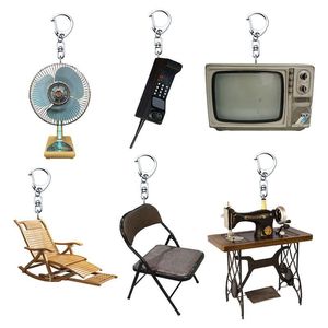 Wholesale Vintage 2D Flat Old Furniture &amp; Appliance Keychain Charms Hanging Ornaments for Keys and Bags Memories of the <strong>Past</strong> <strong>Acc</strong> - Product Image 1