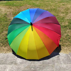 Biểu Tượng Tùy Chỉnh 16K Bán Tự Động Mở Màu Kim Pongee Windproof Parasol Dài Thẳng Thép Không Gỉ Xử Lý Hợp Kim Xương Sườn - Product Image 1