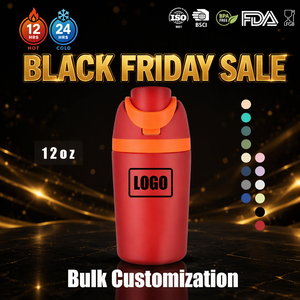Tazza Termica Sportiva in Acciaio Inox da 12oz con Isolamento Sottovuoto, Coperchio con Cannuccia, Pre-Black Friday, Ordini all'Ingrosso Benvenuti - Product Image 1