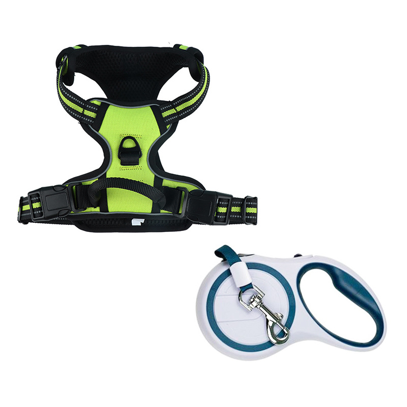 Gilet de sécurité fluorescent vert extra résistant avec corde automatique de 5 mètres.