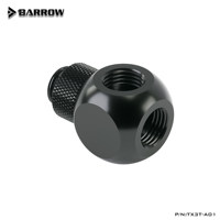 Barrow G1/4 "Hitam/Perak Terang/Putih Adaptor Putar 3 Arah Swivel Tee TX3T-A01 Konektor Pendingin Cair Komputer