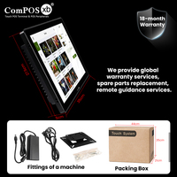 Sistema POS Todo en Uno de Aleación de Aluminio, Sistema Windows, Sistema Fuera de Línea para Restaurantes y Tiendas, Caja Registradora, Pantalla LCD TFT Capacitiva de 15 Pulgadas