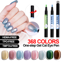 Vente en gros – Stylo gel magnétique pour ongles effet œil de chat, 368 couleurs, application en une étape, sans base/finition, avec aimant détachable qui s'attache à la pointe