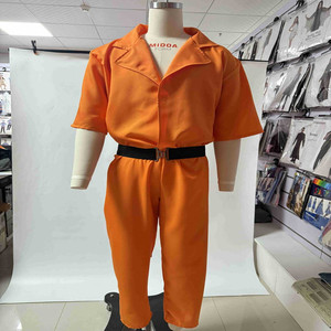 Disfraz de Prisionero, Traje de Cosplay para Halloween, Carnaval, Unisex, Naranja, Disfraz de <span class=keywords><strong>Recluso</strong></span> - Product Image 5