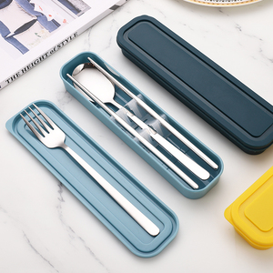 Cấp thực phẩm xách tay thép không gỉ <span class=keywords><strong>Flatware</strong></span> <span class=keywords><strong>sets</strong></span> du lịch thiết lập dao kéo với trường hợp - Product Image 2