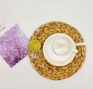 <strong>Large</strong> Handmade Round Woven <strong>Placemats</strong> for Dining Table Water Hyacinth Straw Braided <strong>Placemat</strong> Resistant Non-Slip Weave <strong>Placemats</strong> - Product Image 3
