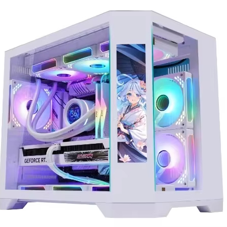 LY Mid Temperature Detection Screen Gaming Computer case 3 Glass Matx Motherboard case Hot Sale Rgb Fans Gaming case