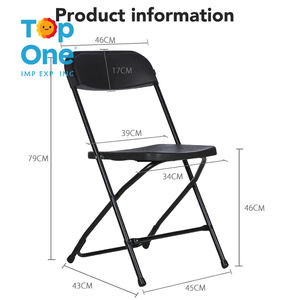 TopOne pas cher extérieur blanc en vrac en plastique en acier robuste enfants fête mariage événements jardin chaise pliante - Product Image 3
