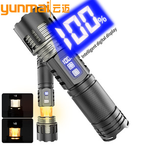 ยุนมัย ซูมไฟฉาย LED 30W แบบชาร์จไฟได้ จอแสดงผลดิจิตอล ไฟฉายปรับโฟกัสได้ - Product Image 1