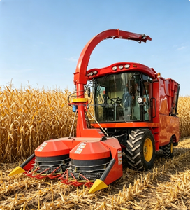 Conception moderne de ferme laitière : Moissonneuse de maïs ensilé avec rouleaux verticaux doubles précompressés - Product Image 5