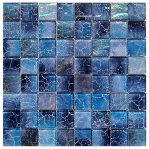 Azulejo de mosaico de vidrio para piscina interior con patrón cuadrado de Metal pulido de diseño clásico para uso en piscina - Product Image 1